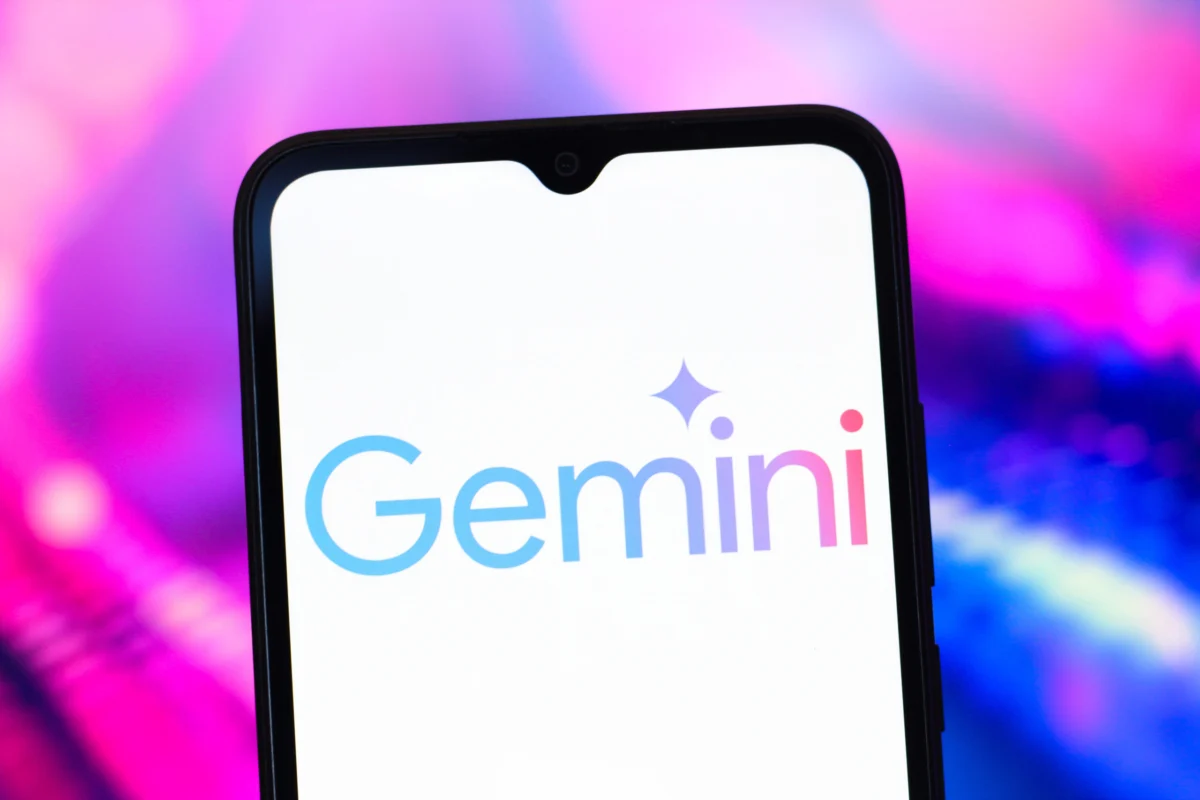 In this photo illustration, the Google Gemini AI logo is