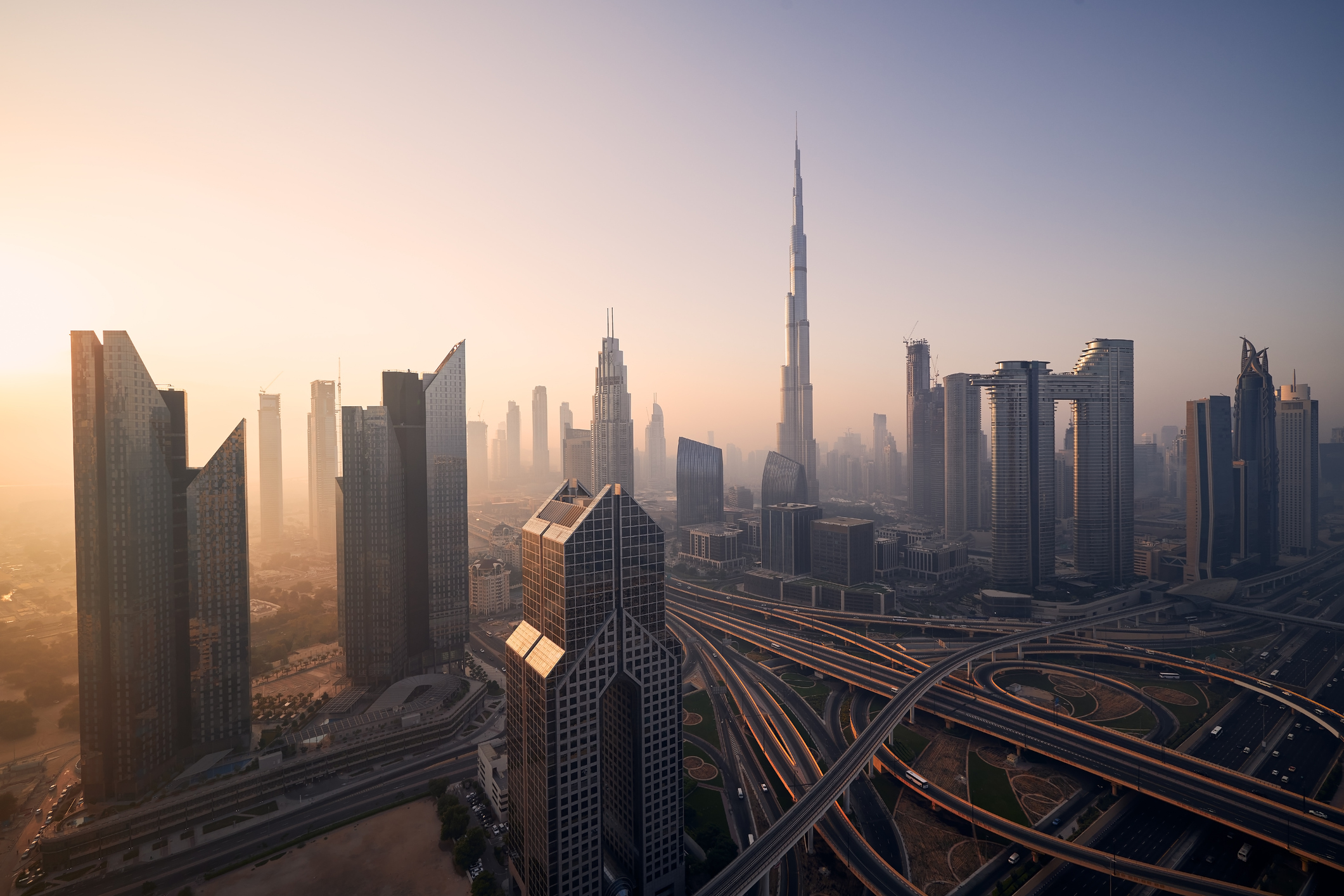 Dubai cityscape at sunrise