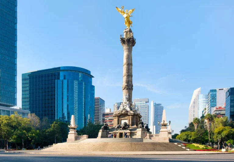 The Angel of Independence and the Paseo de La Reforma in Mexico