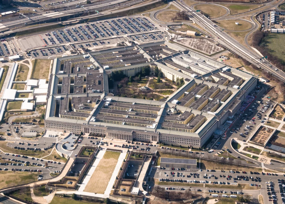 Aerial view of the Pentagon, Arlington, Virginia, USA