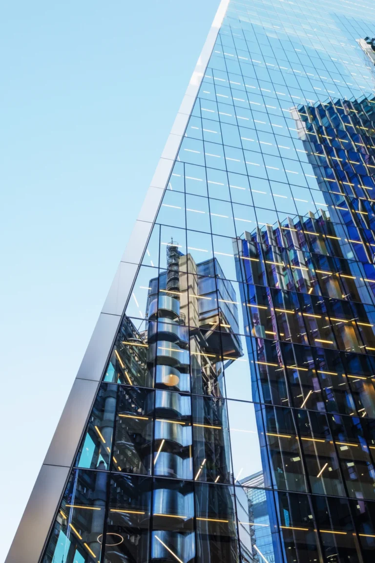 Reflection of office buildings in City of London