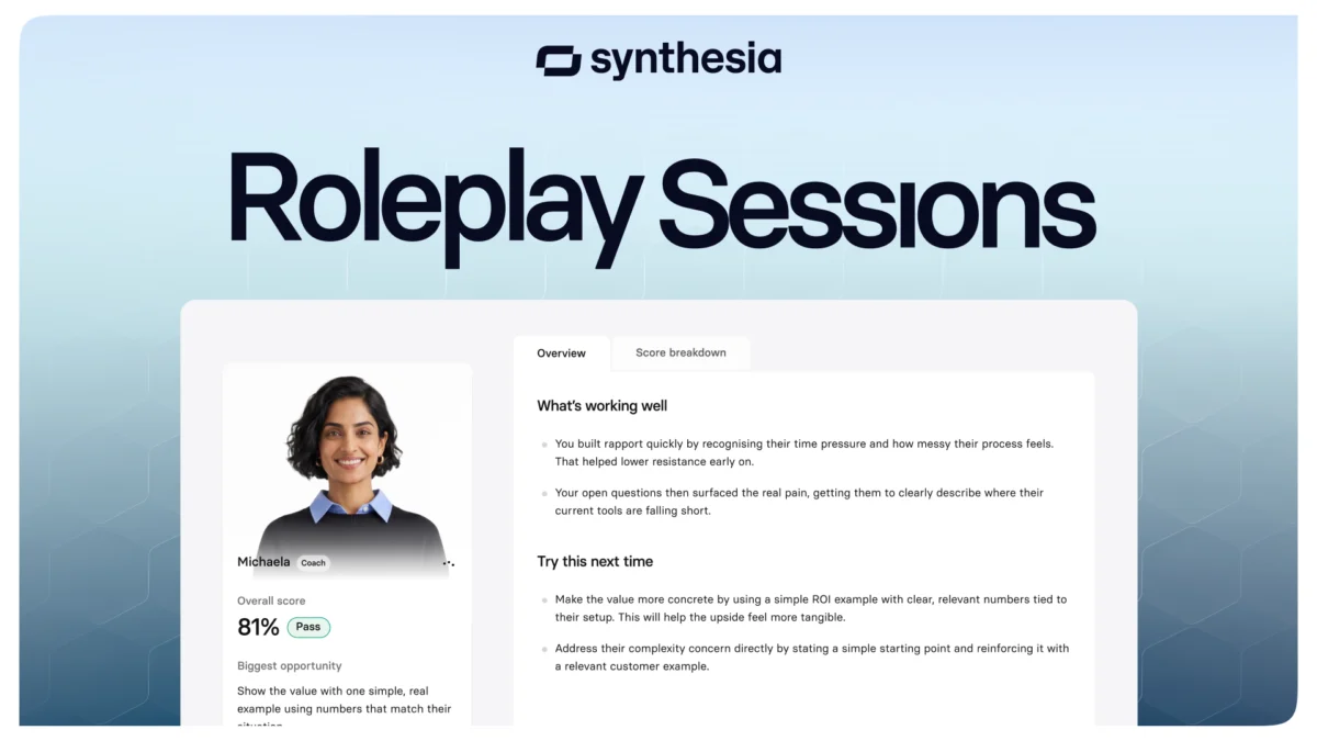 synthesia-launches-ai-roleplay-sessions-pivoting-towards-measurable-behavioral-change-and-enterprise-performance-management