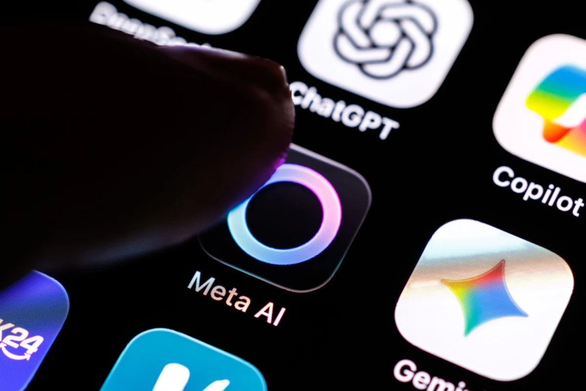 Icon of Meta AI on screen of iphone