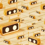 Multiple AI Chatbot Assistants on Sliced Floor, Artificial Intelligence Technology Concept
