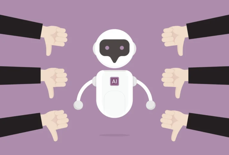 AI Chatbot receives a thumbs down for negative feedback