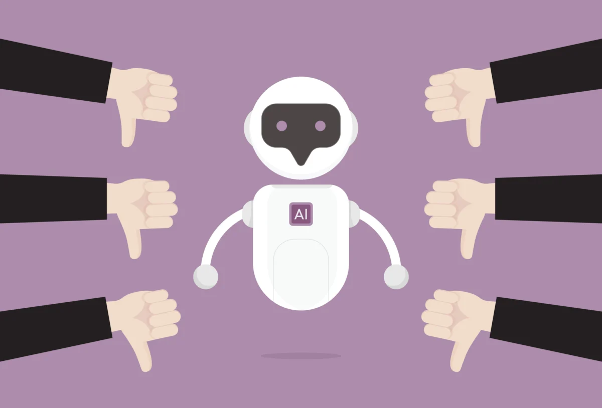 AI Chatbot receives a thumbs down for negative feedback