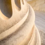 White marble neoclassical column close-up in soft sunset light i